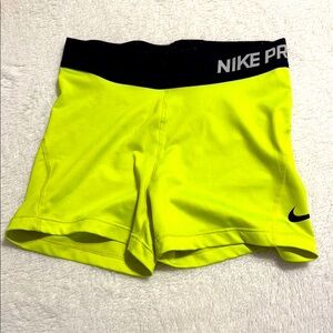 Nike Women's neon green Pro Shorts